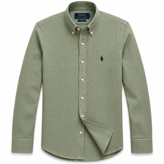 Men's Olive Linen Summer Shirt | SINGH & CO