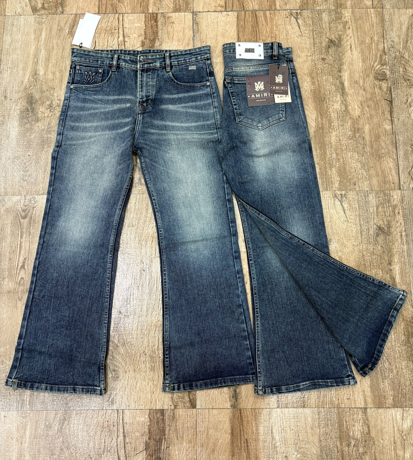 Men's Premium Bootcut Denim Jeans – Vintage Mid Blue