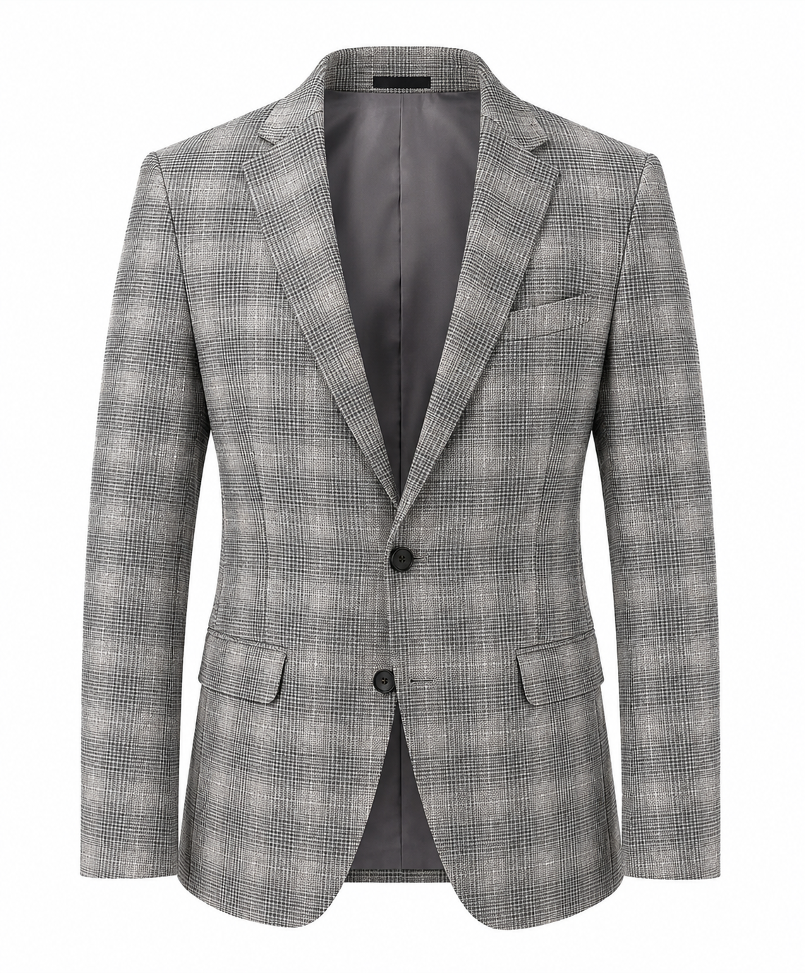 Men's Premium Prince of Wales Check Tailored Blazer – Grey
