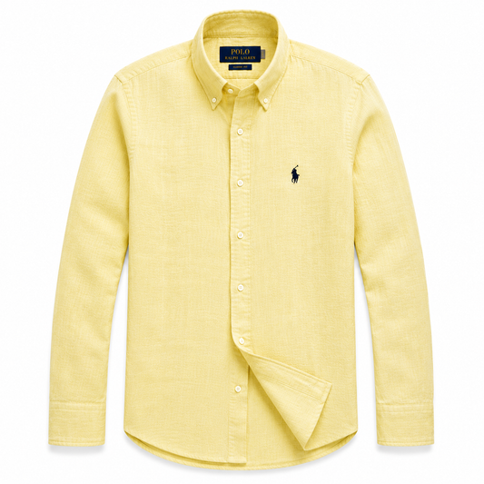 Men's Yellow Linen Summer Shirt | SINGH & CO