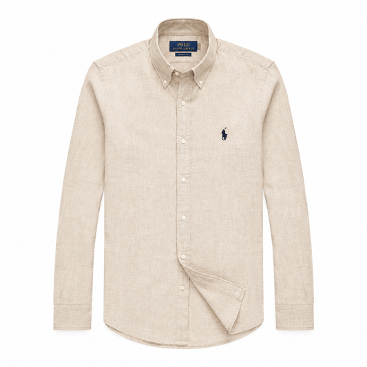 Men's Beige Linen Summer Shirt | SINGH & CO