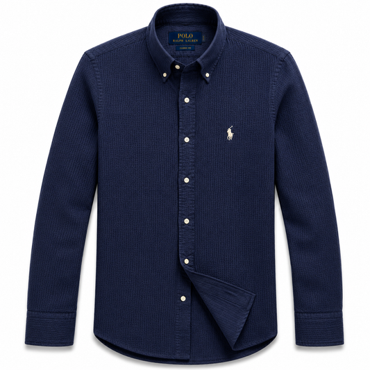 Men's Navy Blue Linen Summer Shirt | SINGH & CO