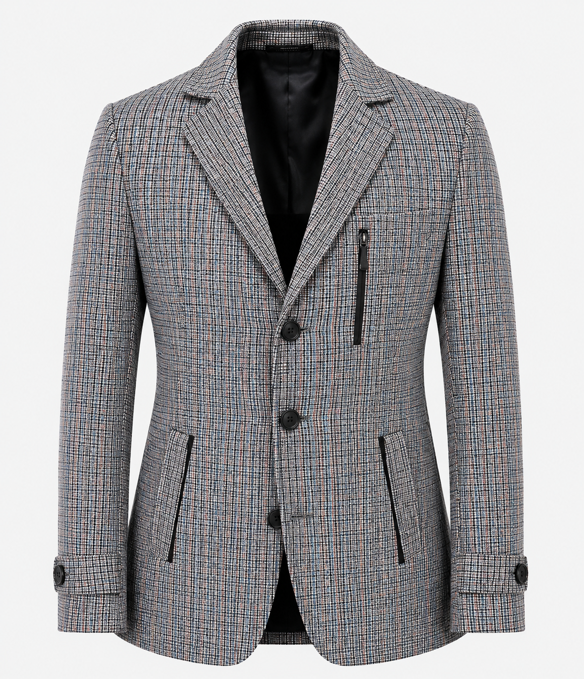 Men's Premium Glen Check Tailored Blazer – Grey